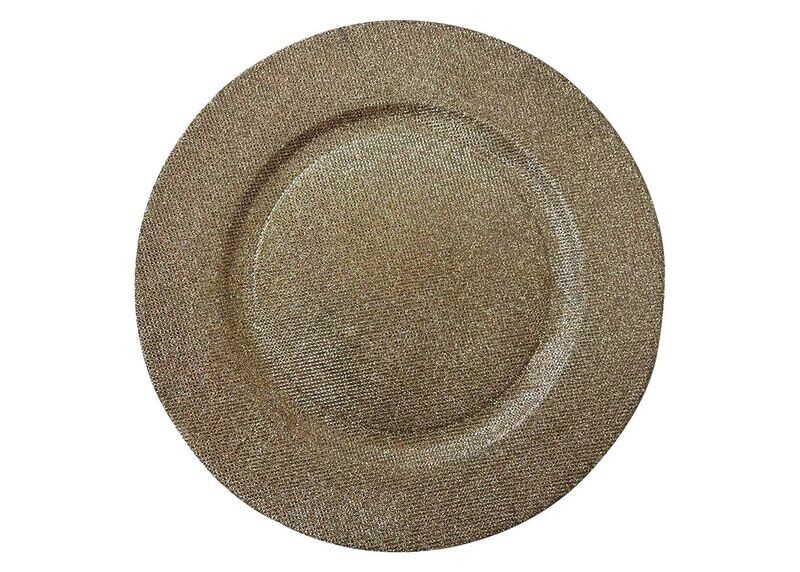 Gold Sparkle Acrylic Charger