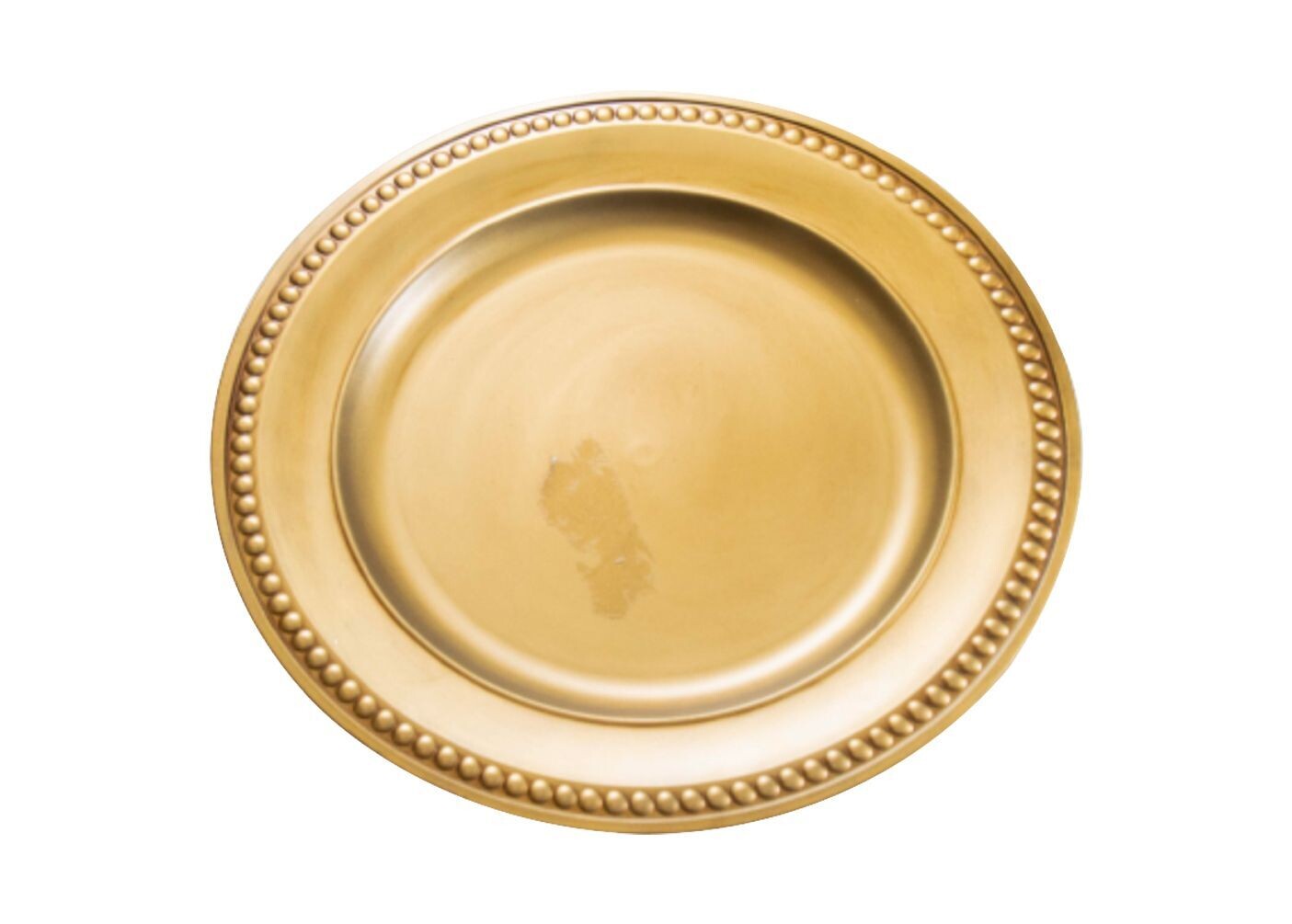 Gold Beaded Acrylic Charger