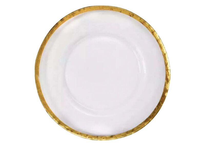 Thick Rim Gold Clear Glass Charger