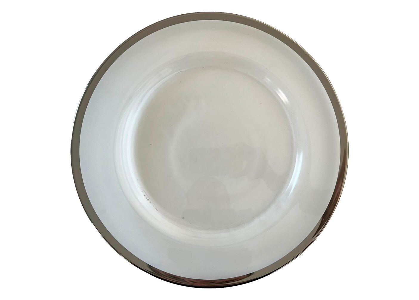 Thin Rim Silver Clear Glass Charger
