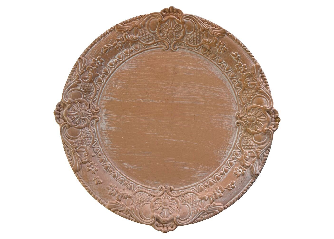 Antique Blush Wood Charger