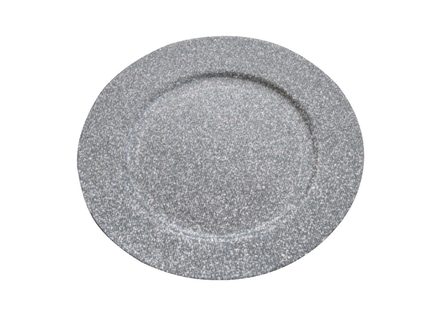 Silver Sparkle Acrylic Charger
