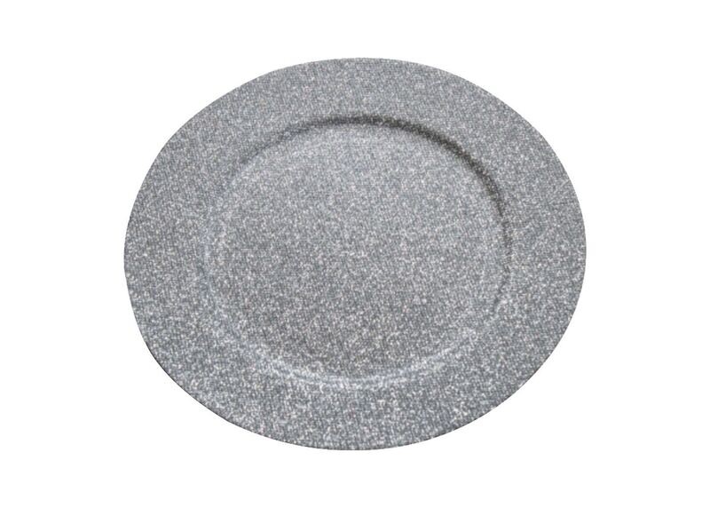 Silver Sparkle Acrylic Charger