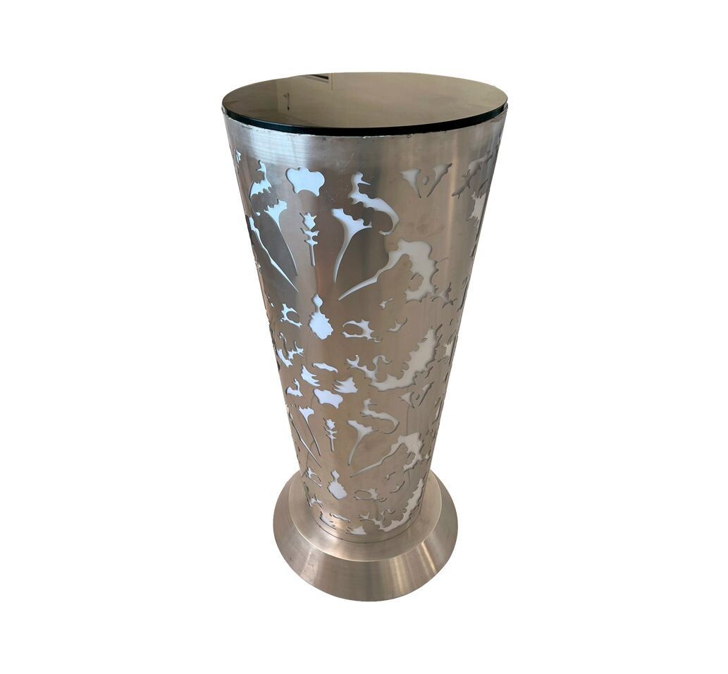 Laser Cut Silver Cone Cocktail Table
