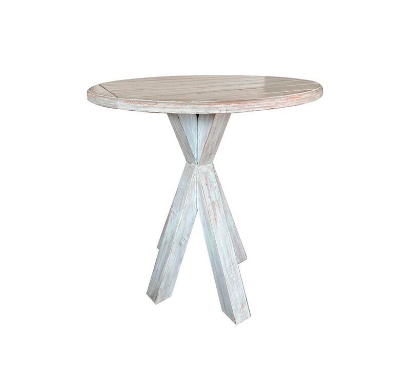 36" White Wash Rustic Low Cocktail Table