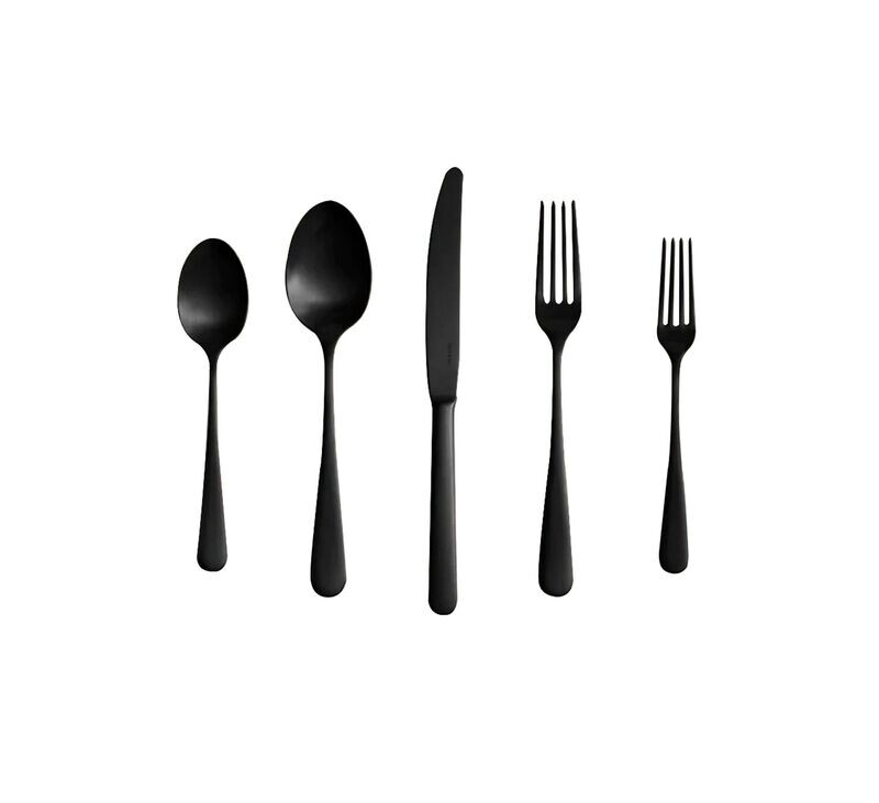 Black Princess Cut Flatware Set