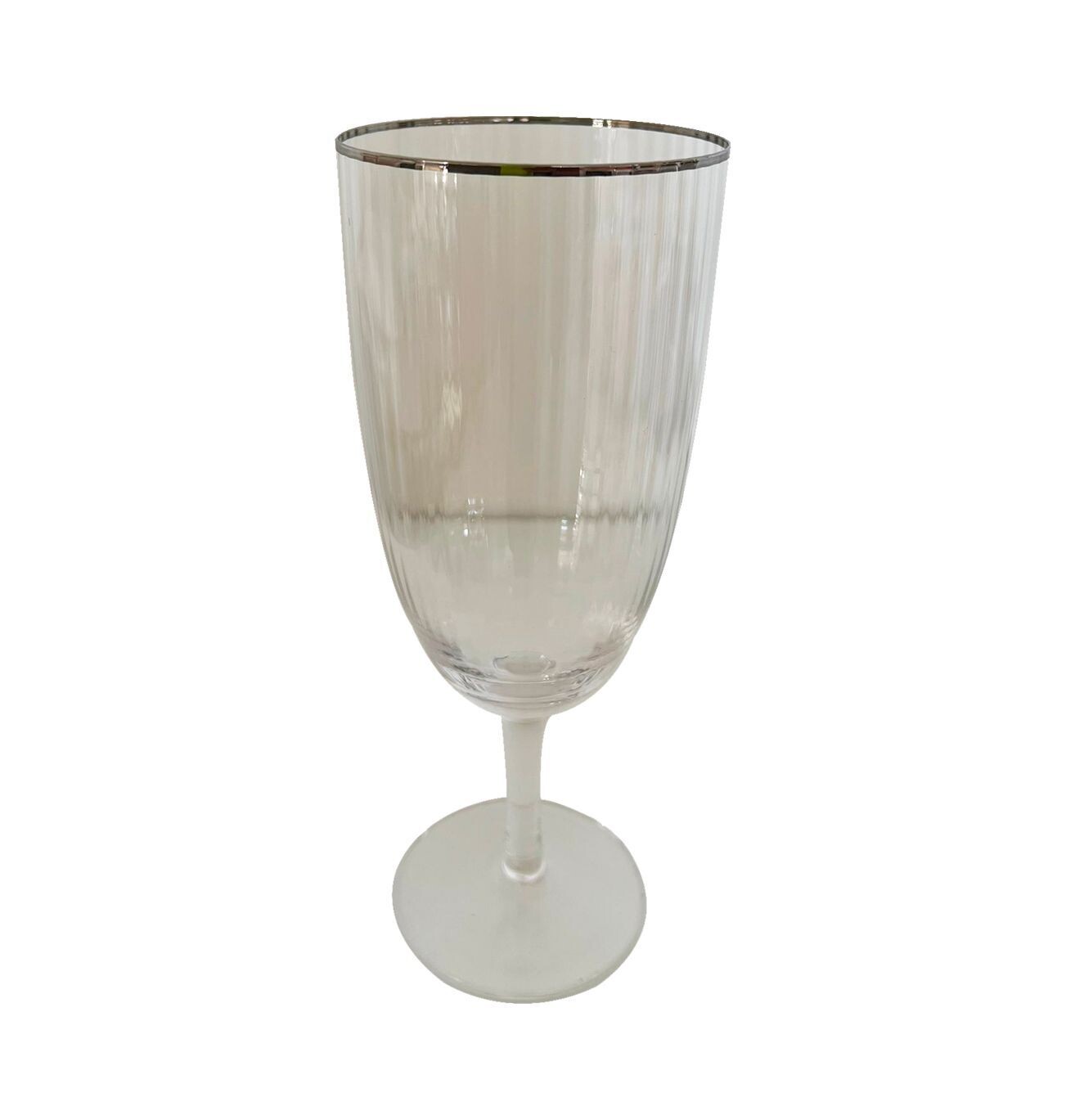 Princess Cut Silver Water Goblet Glass