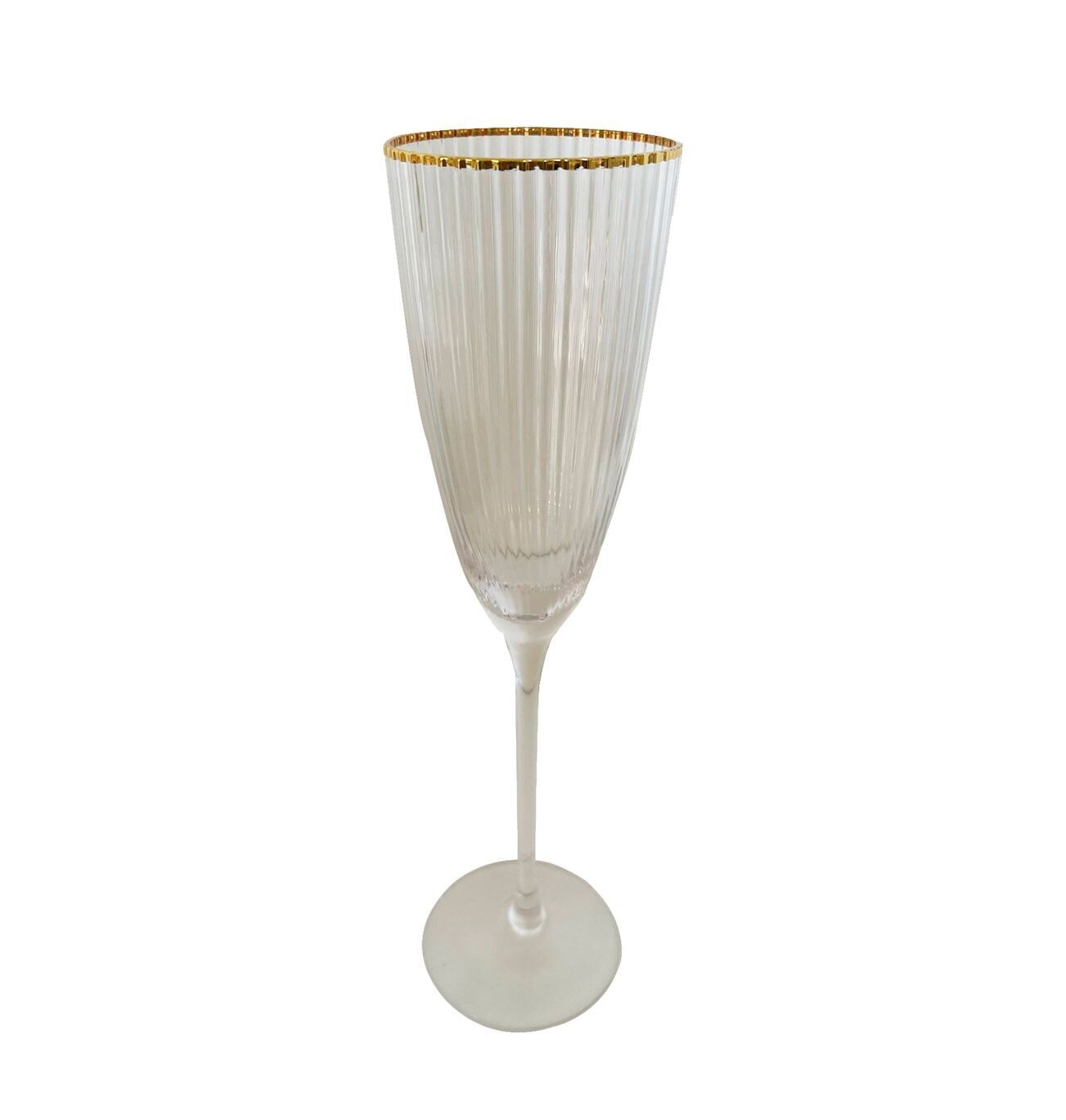 Princess Cut Gold Champagne Glass