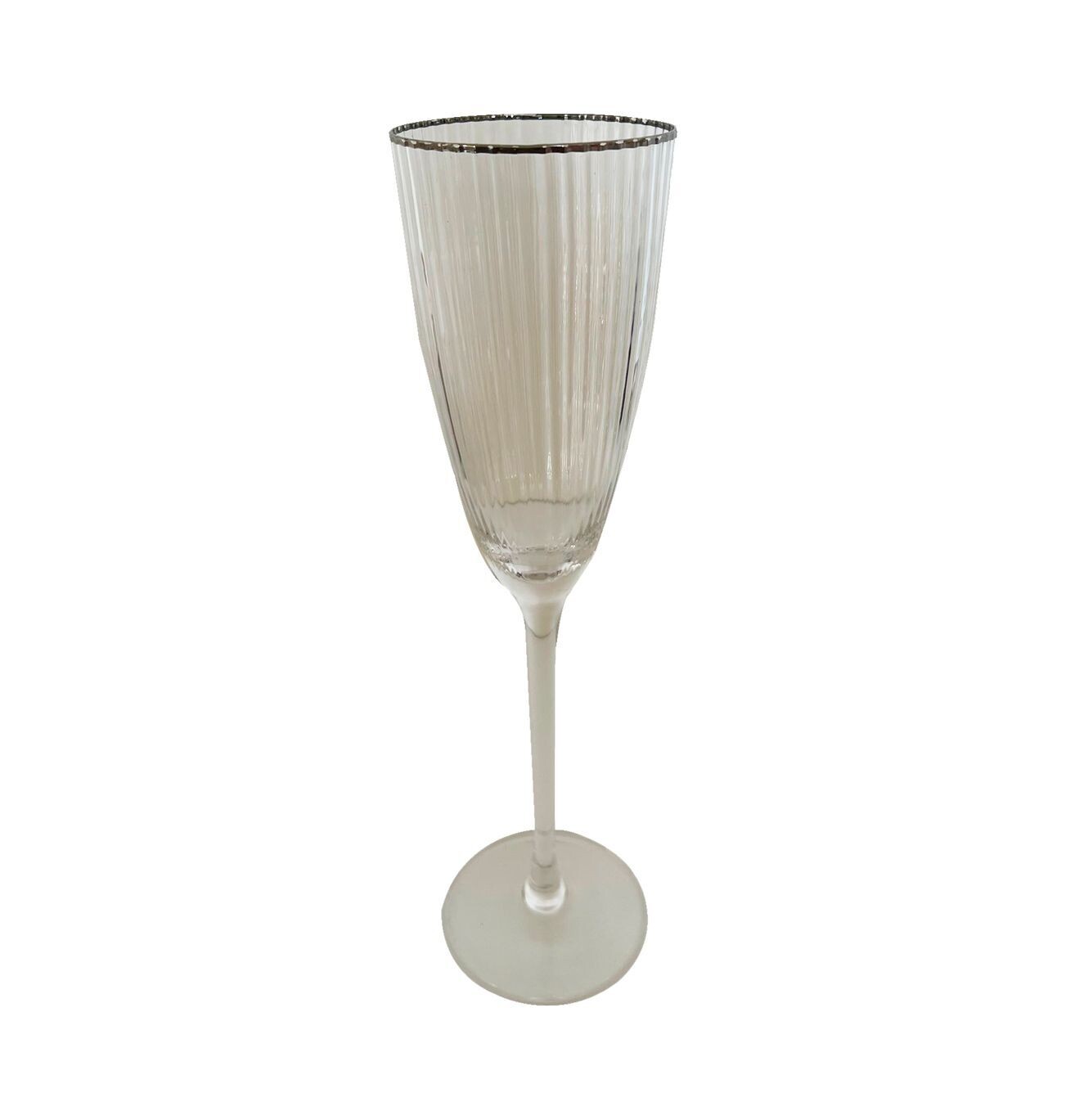 Princess Cut Silver Champagne Glass