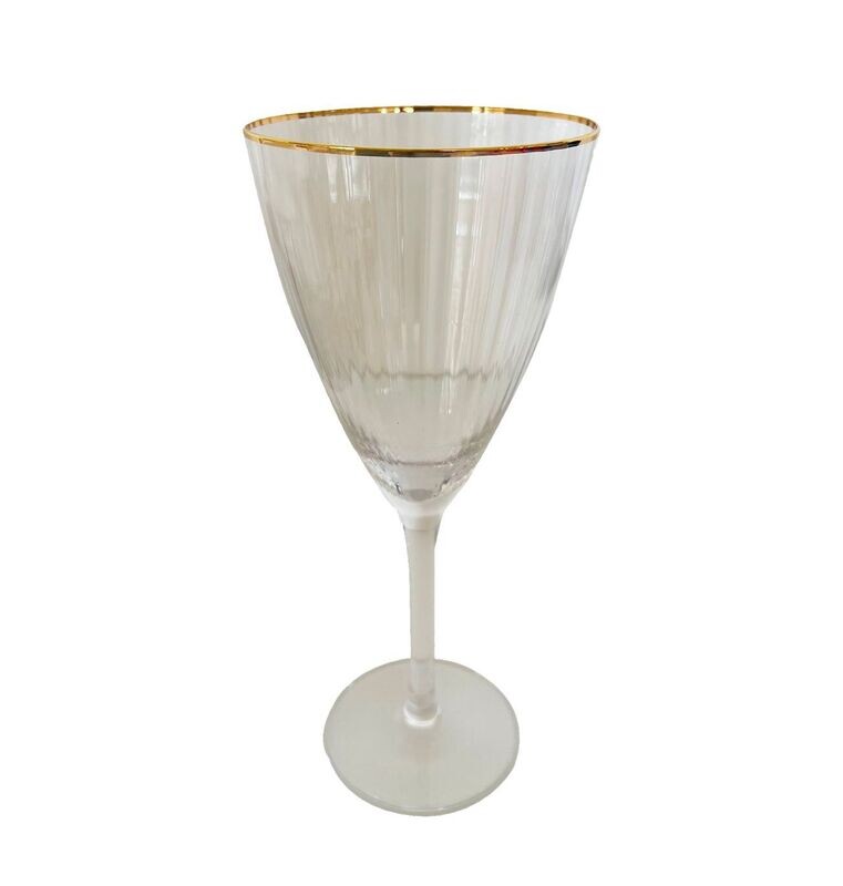 Princess Cut Gold Wine Glass