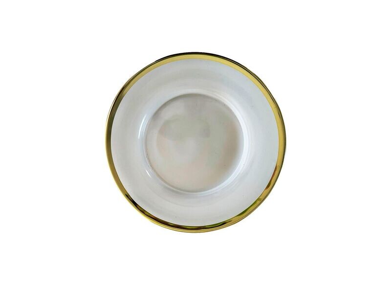 Clear Glass Gold Rim Salad Plate