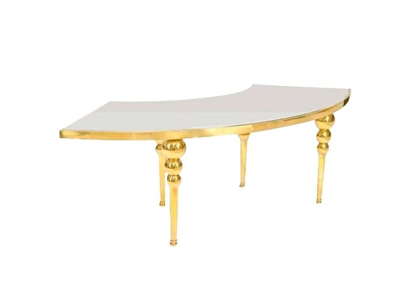 8ft Gold Serpentine Table