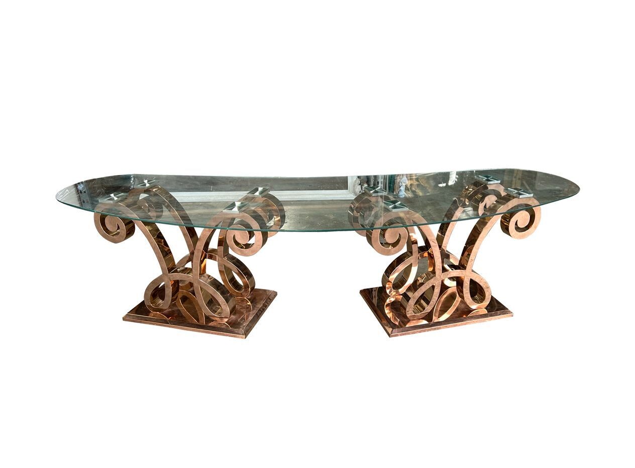 10ft Rose Gold Butterfly legs With Glass Top