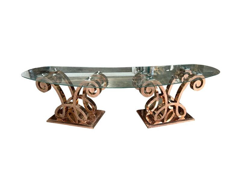 10ft Rose Gold Butterfly legs With Glass Top