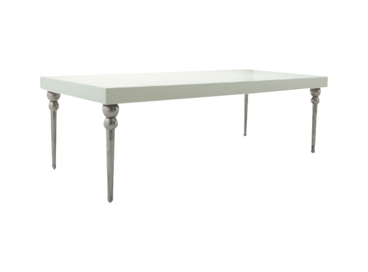 4x8ft White Dior Lacquer Dining Table