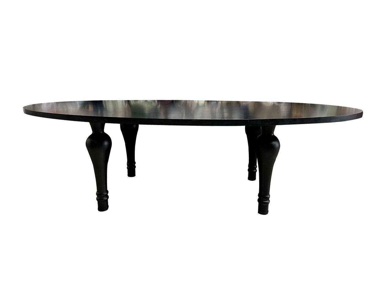 Black Oval Lacquer Table