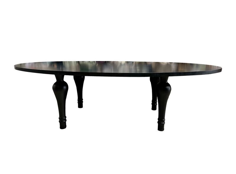 Black Oval Lacquer Table