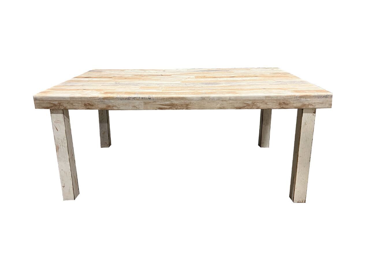 6ft White Wash Rustic Laminate Farm Table