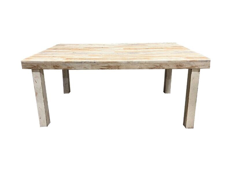 6ft White Wash Rustic Laminate Farm Table