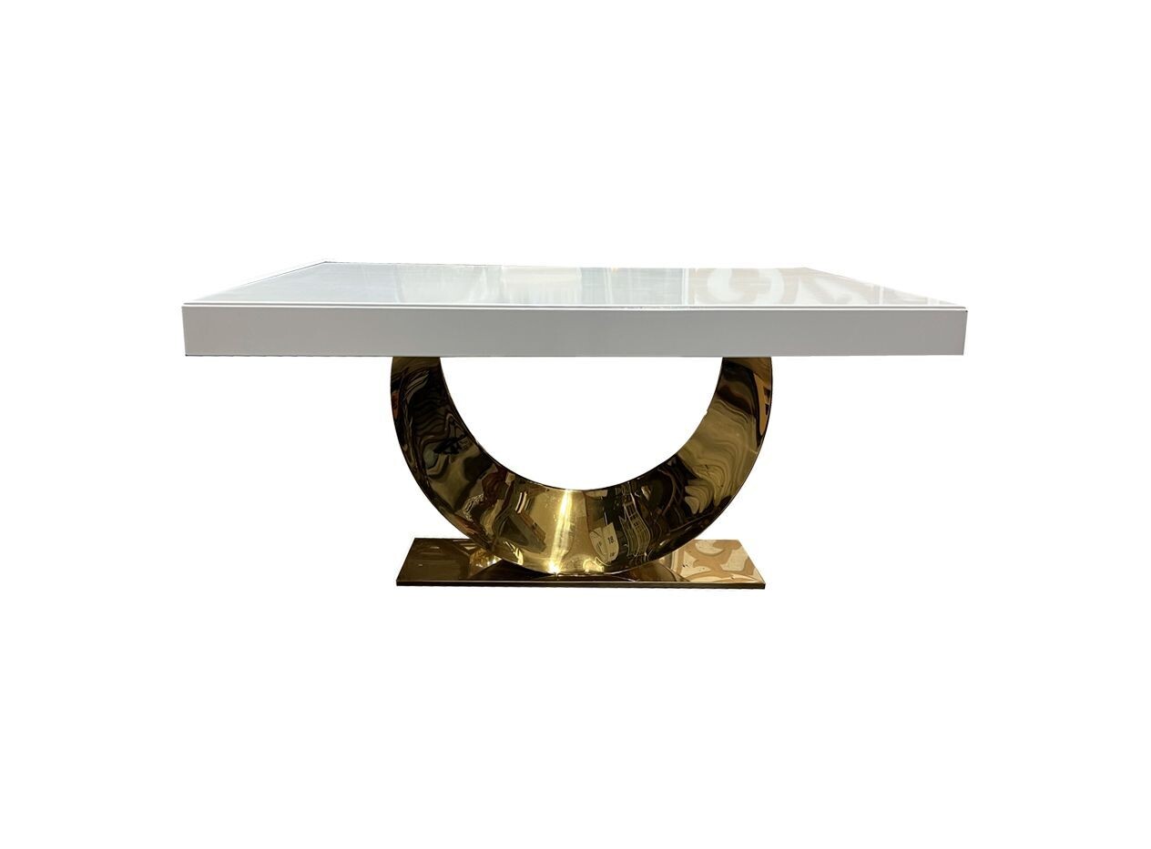 Half Moon Leg White Top Sweetheart Table