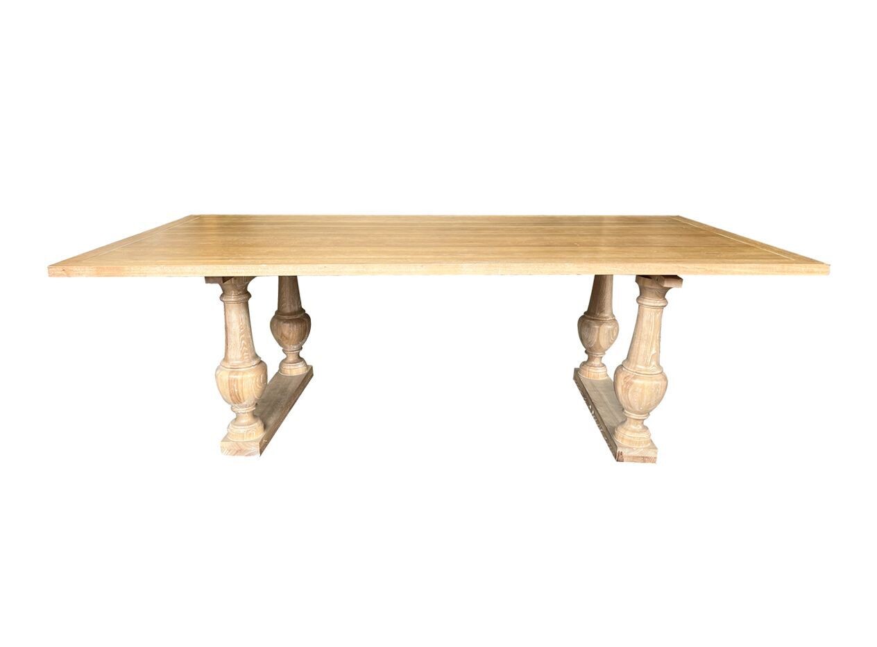 4x8 White Wash Rustic Bubble Leg
