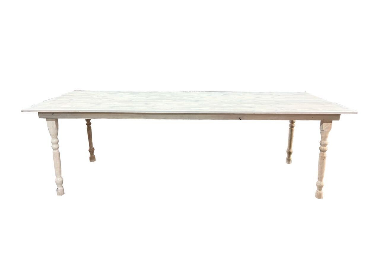 4x8ft White Wash Picnic Skinny Legs Table