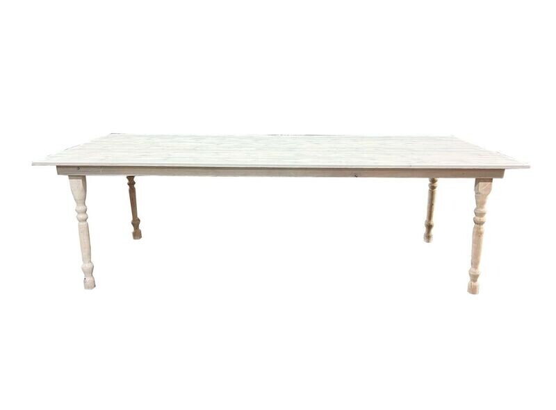 4x8ft White Wash Picnic Skinny Legs Table