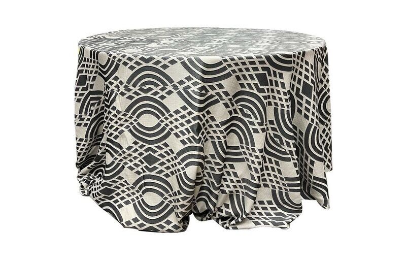 Gray Geometric Ivory Burlap