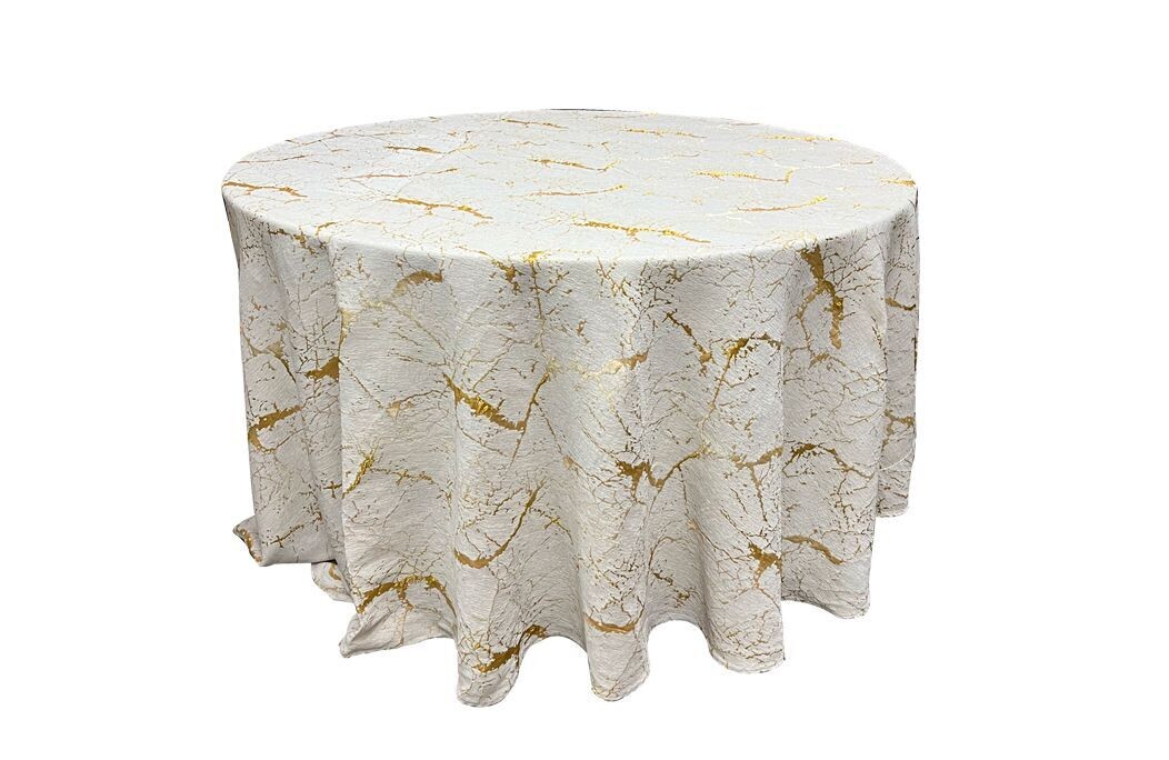 Gold and Ivory Marble Velvet Linen