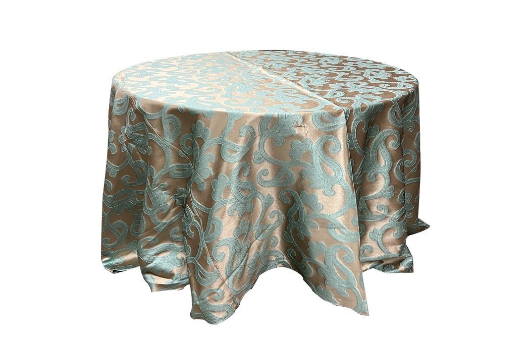 Teal and Gold Printed Jacquard