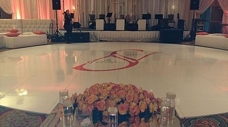 White Seamless Dance Floor w/ custom decal