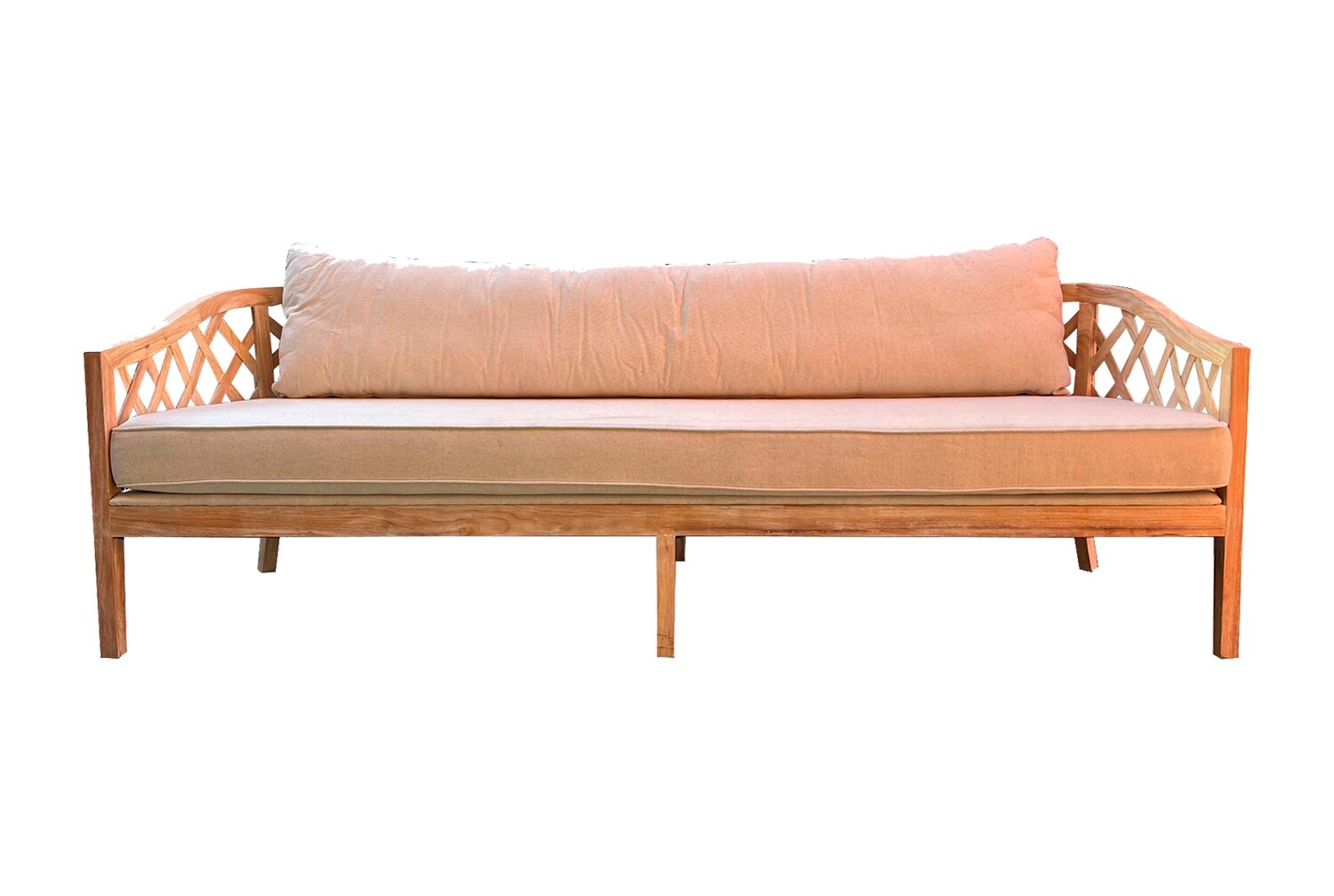 8ft Lattes Wood French Sofa