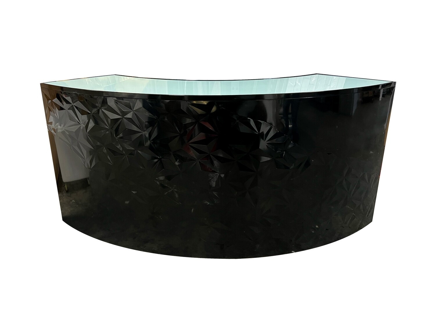 8ft Black Galaxy Serpentine Bar w/Glass Top