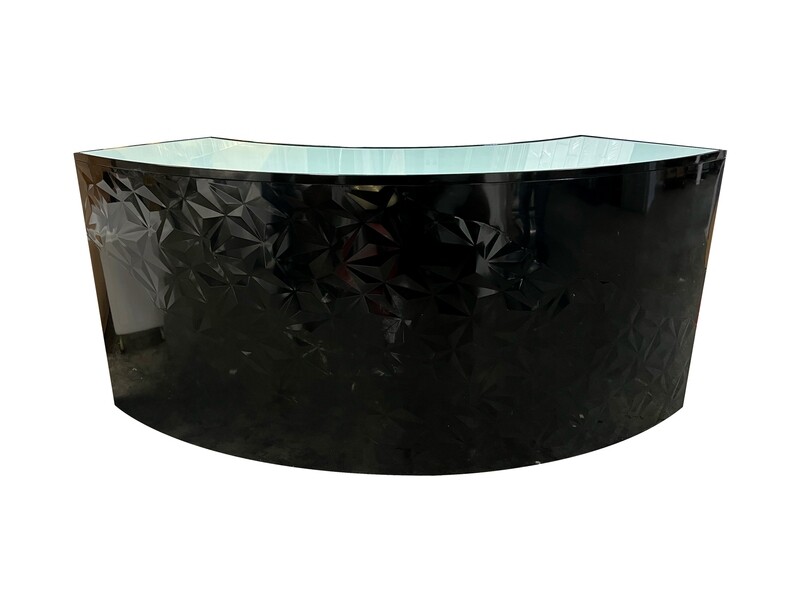 8ft Black Galaxy Serpentine Bar w/Glass Top
