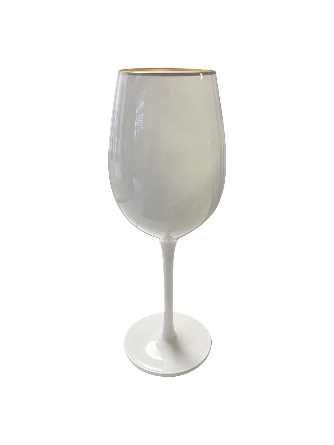 White Gold Rim Wine Glass
