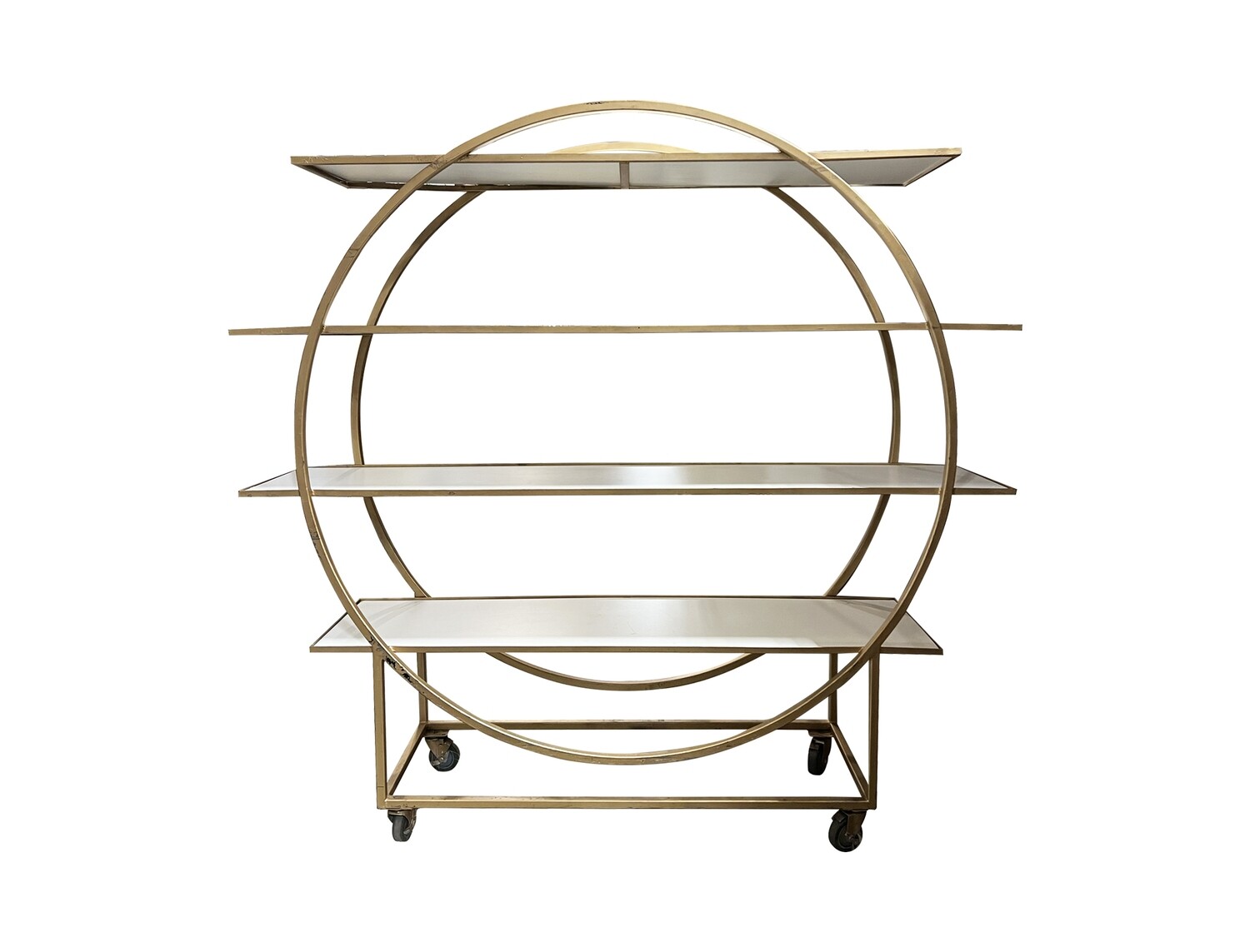 Round Gold Barback w/Shelf