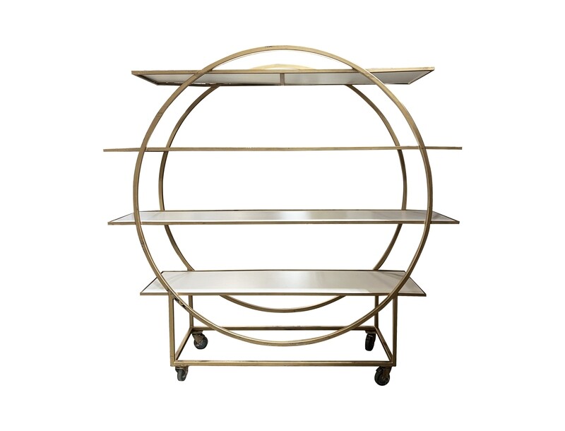Round Gold Barback w/Shelf
