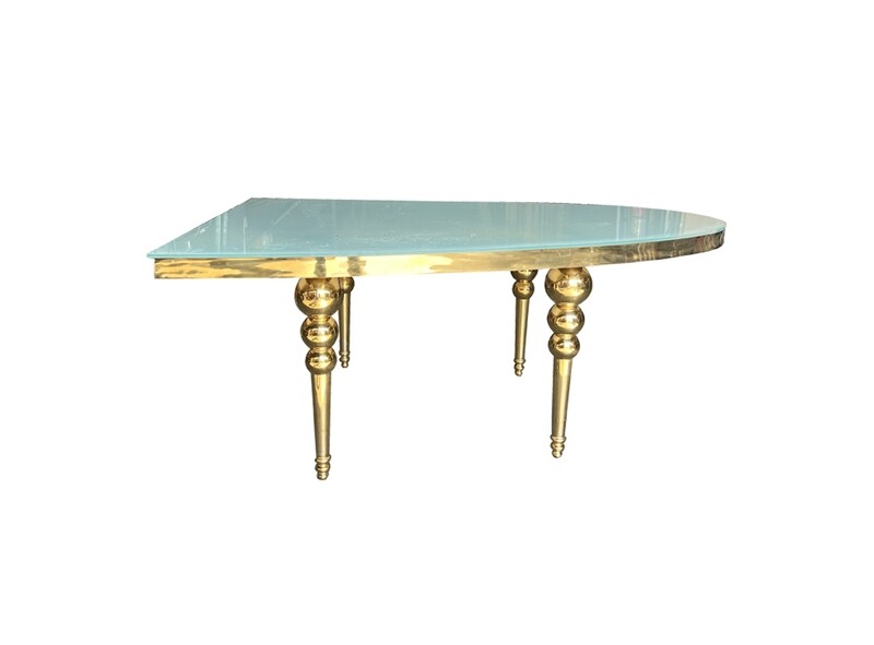 Gold Half Oval Washington Table