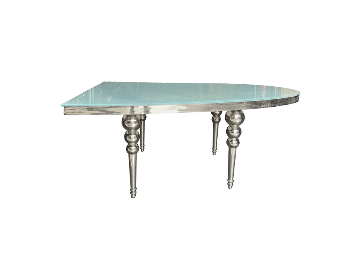 Silver Half Oval Washington Table