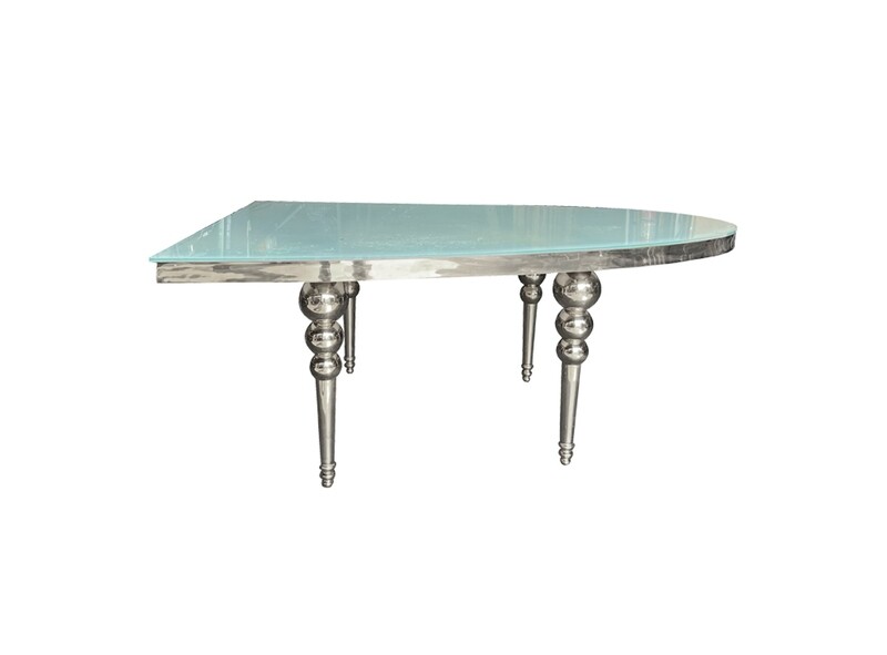 Silver Half Oval Washington Table