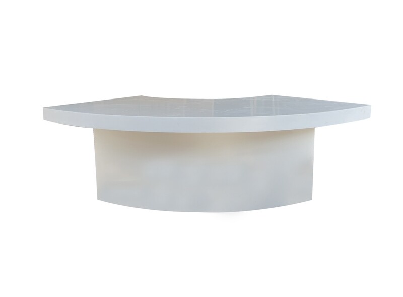 8ft White Lacquer Serpentine Table