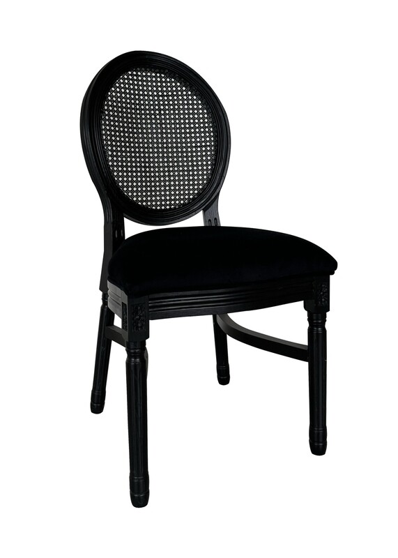 Black Rattan Back Louie Chair