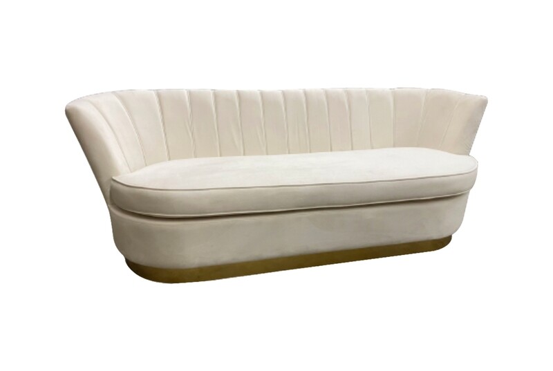 8ft Ivory Pearl Sofa