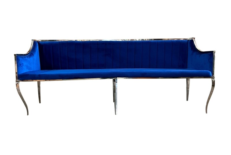 8ft Navy Silver Frame Electra Sofa