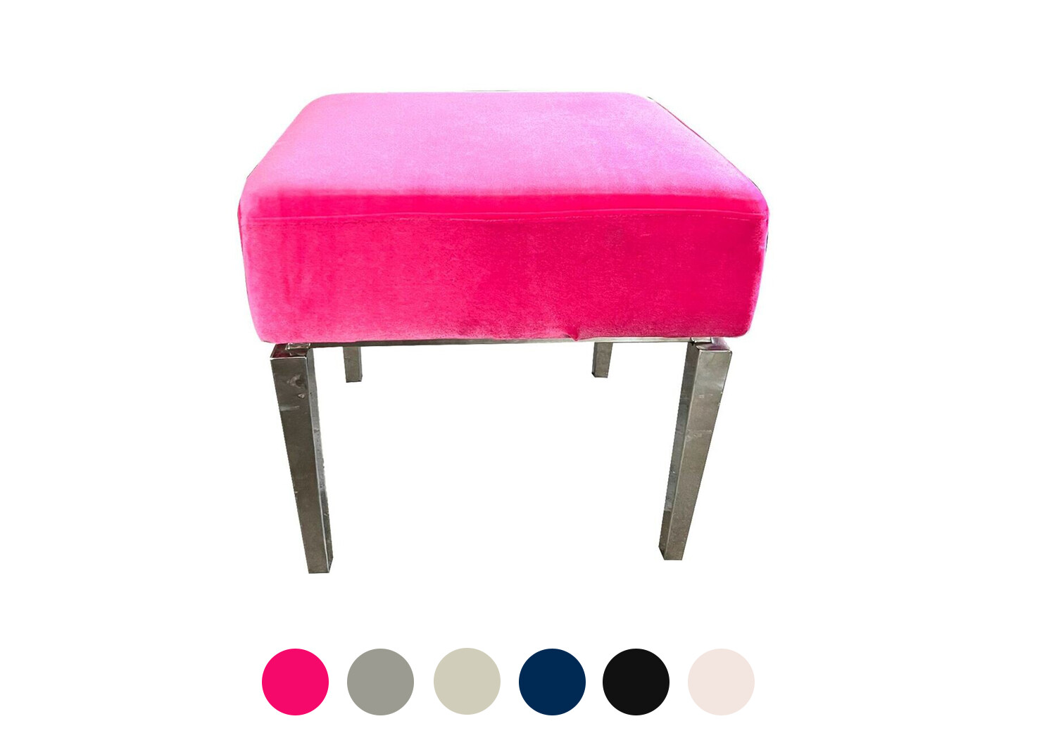 Square Ottoman Collection w/Silver legs