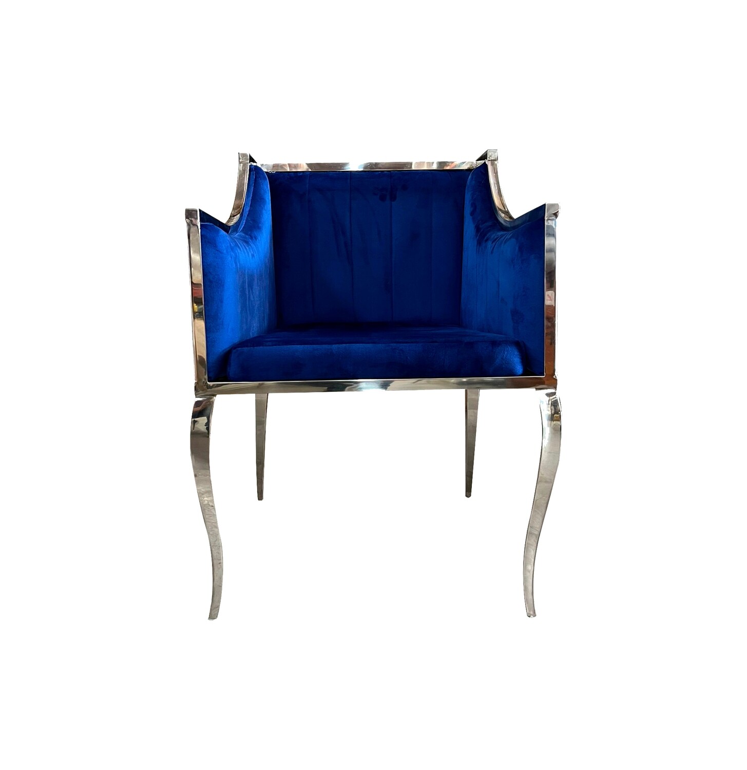 Navy Silver Frame Electra Armchair
