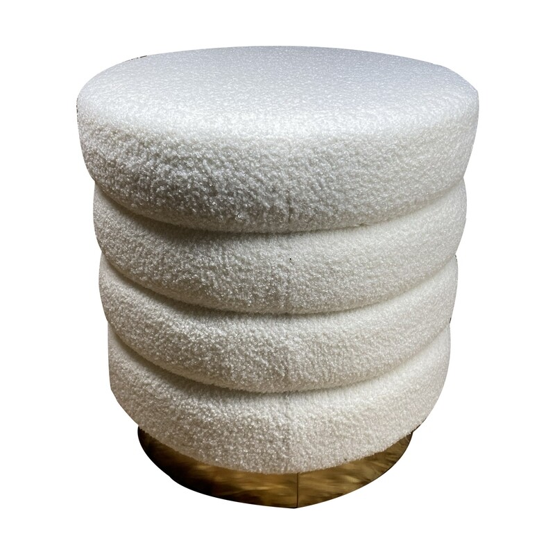 Michele Ivory Boucle Ottoman
