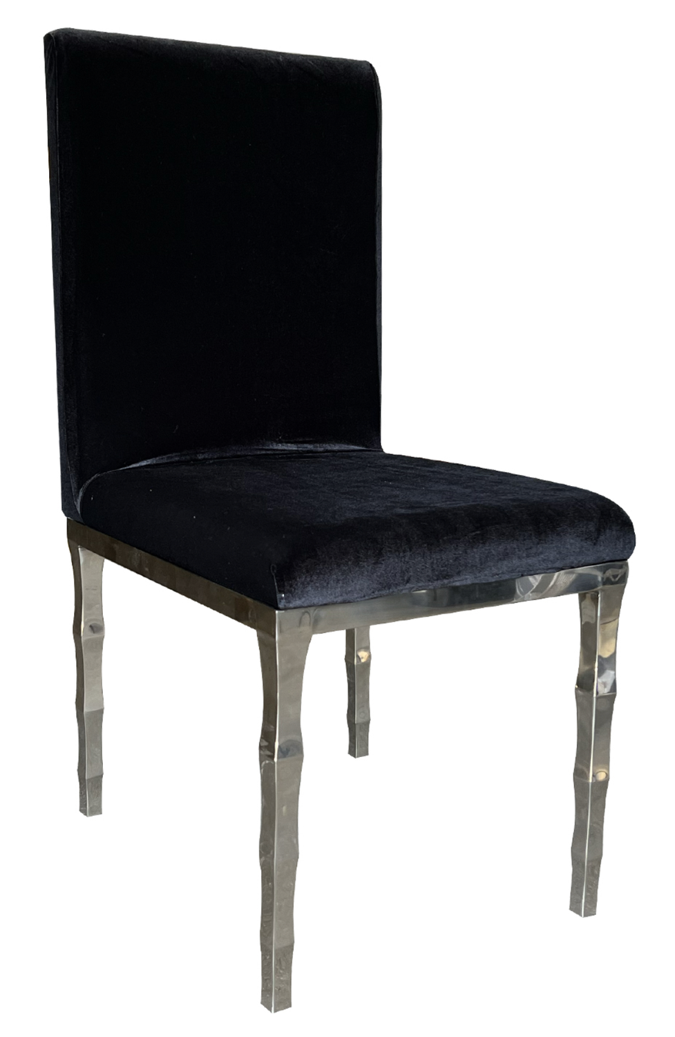 Silver Capri Dining Chair w/ Black Cushion