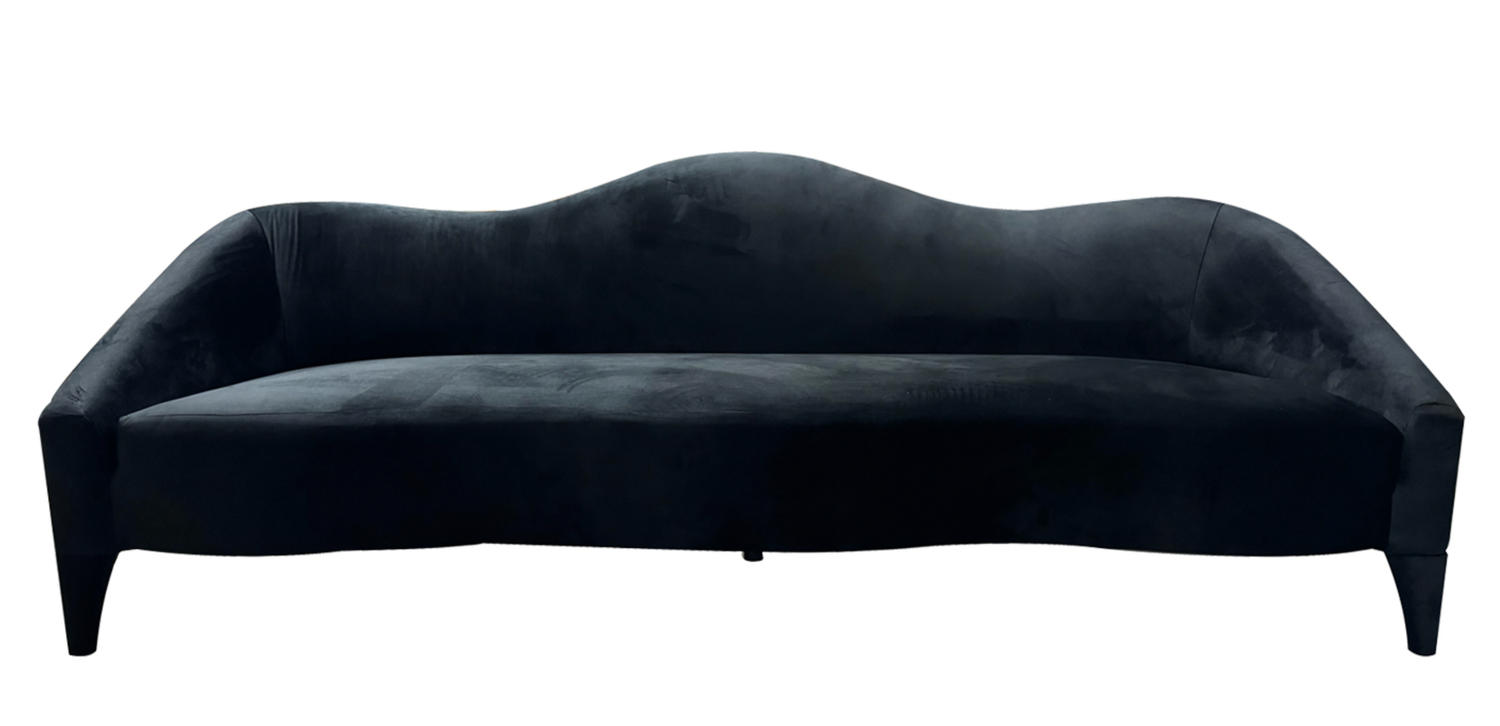8ft Black Manhattan Sofa