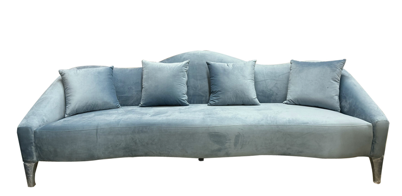 8ft Blue Manhattan Sofa